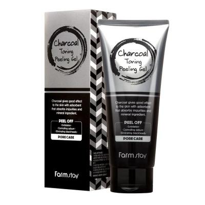 Отшелушивающий гель с углем FarmStay Charcoal Toning Peeling Gel