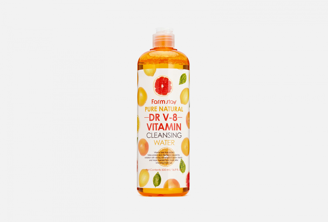 Очищающая вода с витаминным комплексом FarmStay Pure Natural DR V-8 Vitamin Cleansing Water