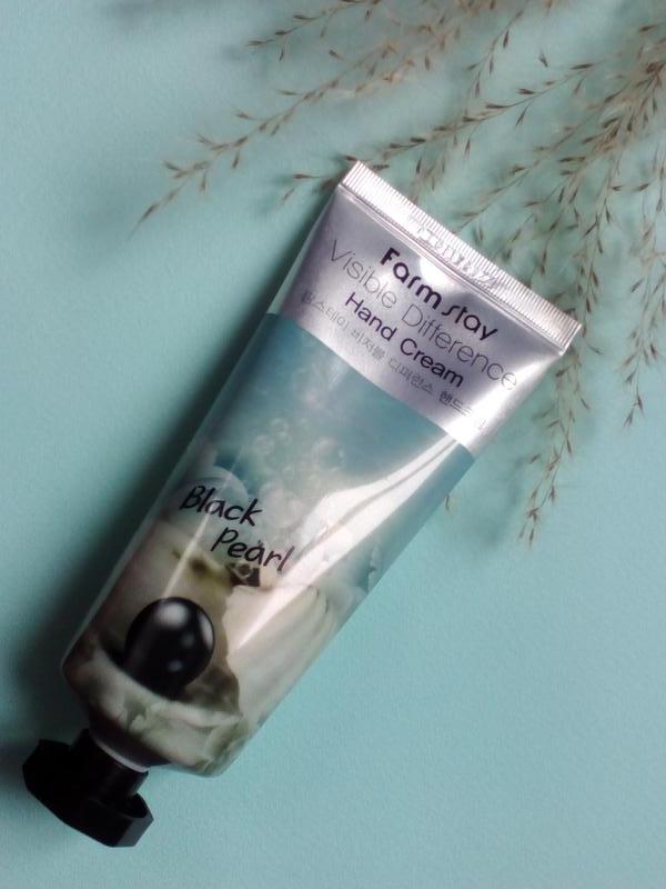 Крем для рук с черным жемчугом FarmStay Visible Difference Hand Cream Black Pearl