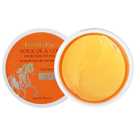 Гидрогелевые патчи с конским жиром и золотом FarmStay Horse Oil & Gold Hydrogel Eye Patch
