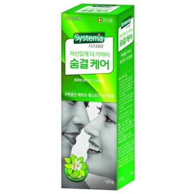 Зубная паста для ухода за дыханием с ароматом жасмина и мяты LION SYSTEMA 120g