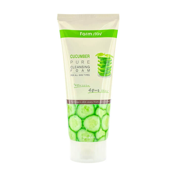 Увлажняющая пенка для умывания с экстрактом огурца FarmStay Cucumber Pure Cleansing Foam
