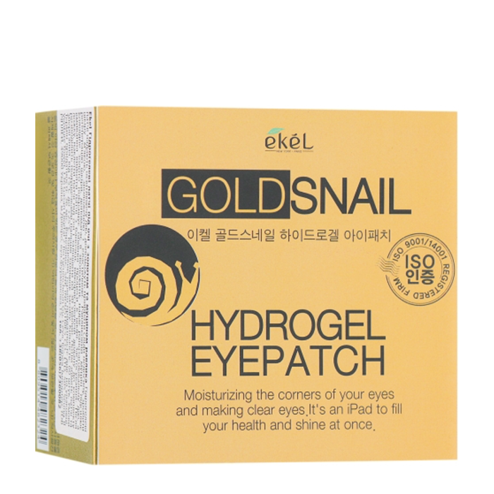 Гидрогелевые патчи под глаза с муцином улитки и золотом  EKEL Hydrogel Eye Patch Gold Snail
