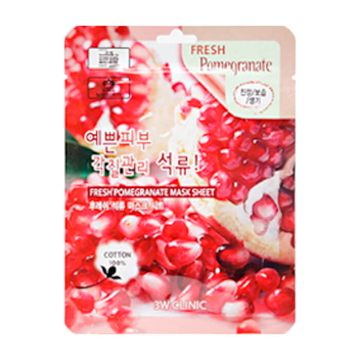 Тканевая маска для лица с экстрактом граната 3W CLINIC Fresh Pomegranate Mask Sheet