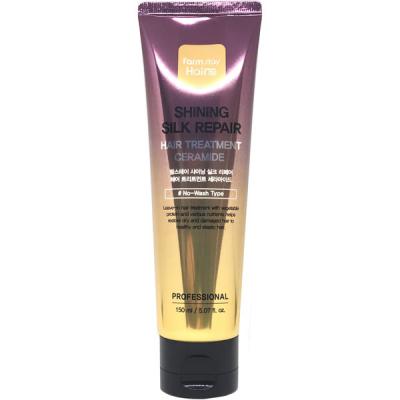 Укрепляющая маска для сияния и блеска волос с керамидами FarmStay Shining Silk Repair Hair Treatment Ceramide