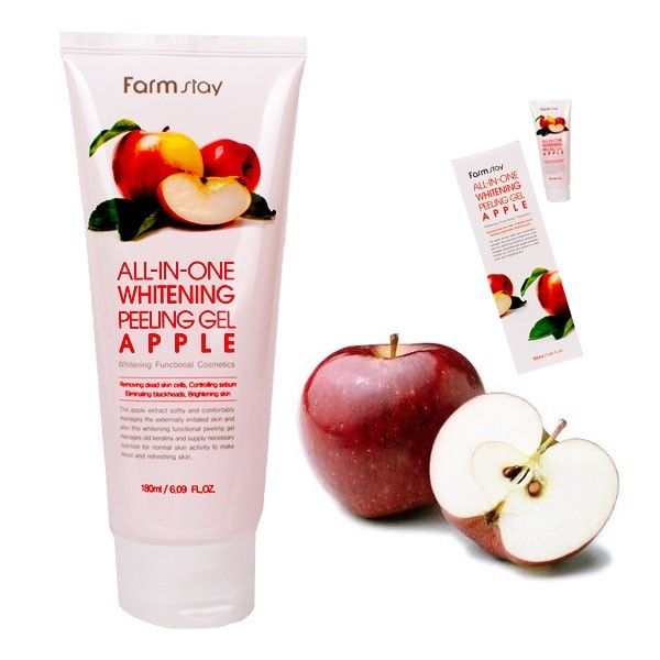 Отшелушивающий гель с экстрактом яблока, выравнивающ FarmStay All-In-One Whitening Peeling Gel Apple