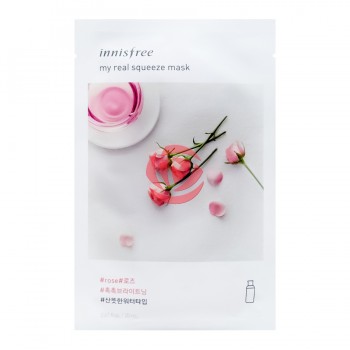 Трехслойная тканевая маска для лица с розовой водой Innisfree My Real Squeeze Mask Rose