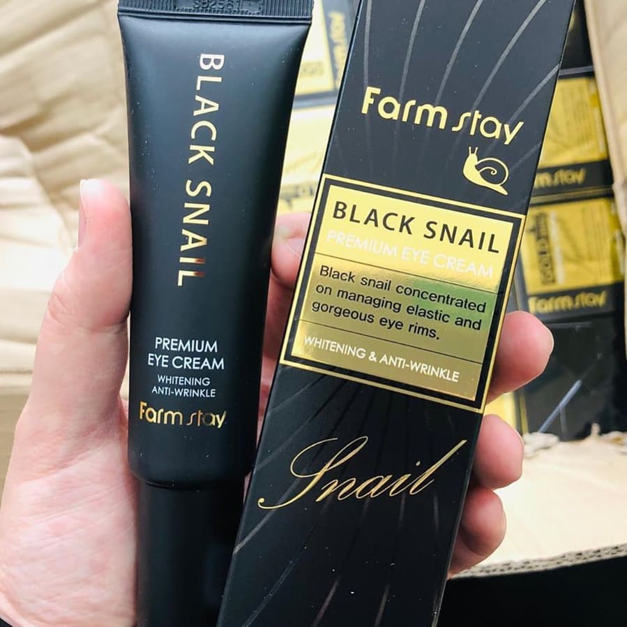 Премиум-крем для кожи вокруг глаз с муцином черной улитки FarmStay Black Snail Premium Eye Cream