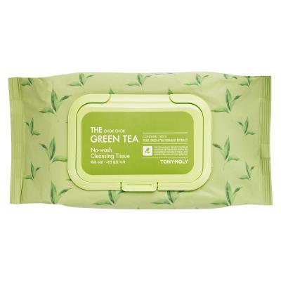 Салфетки для снятия макияжа с экстрактом зеленого чая TONYMOLY THE CHOK CHOK GREEN TEA No-Wash Cleansing Tissue