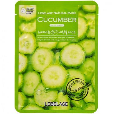 Тканевая маска для лица с экстрактом огурца 23г Lebelage Natural Mask Cucumber