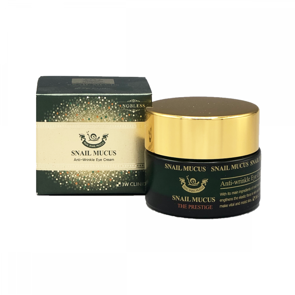 Омолаживающий крем для век с улиточным муцином 3W CLINIC Snail Mucus Anti-Wrinkle Eye Cream