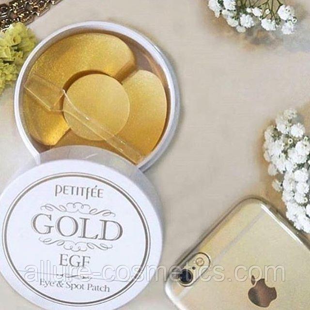 Гидрогелевые патчи для кожи вокруг глаз с золотом Petitfee Gold & EGF Eye•Spot Patch