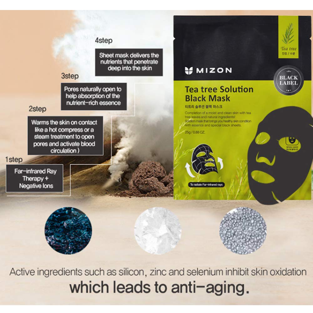 Маска для лица с экстрактом чайного дерева MIZON Tea Tree Solution Black Mask