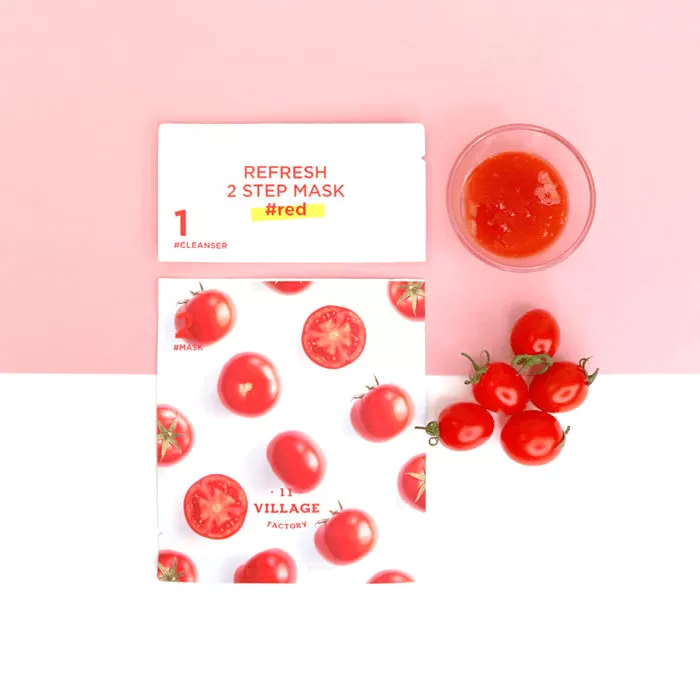 Освежающая двухшаговая программа для ухода за лицом VILLAGE 11 FACTORY Refresh 2 Step Mask #red