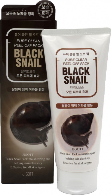 Очищающая маска-плёнка с муцином черной улитки JIGOTT Black Snail Pure Clean Peel Off Pack