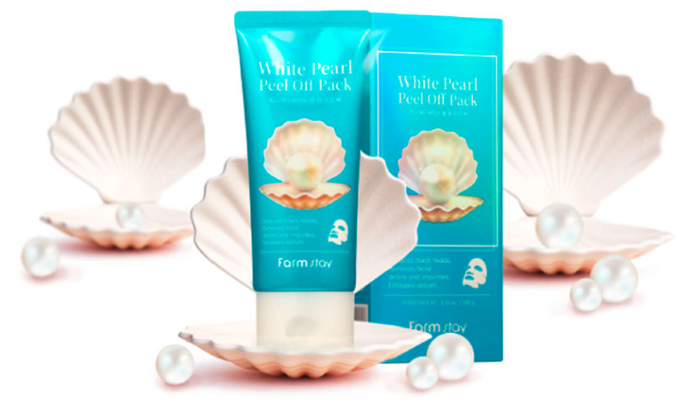 Очищающая маска-пленка с экстрактом жемчуга FarmStay White Pearl Peel Off Pack