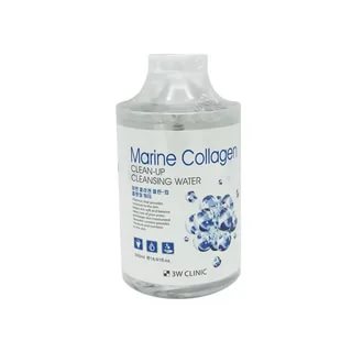 Очищающая вода для снятия макияжа с морским коллагеном 3W CLINIC Marine Collagen Clean-Up Cleansing Water