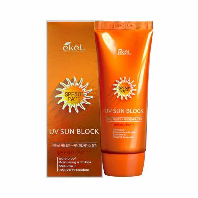 Солнцезащитный крем с экстрактом алоэ EKEL UV Sun Block SPF 50/PA+++