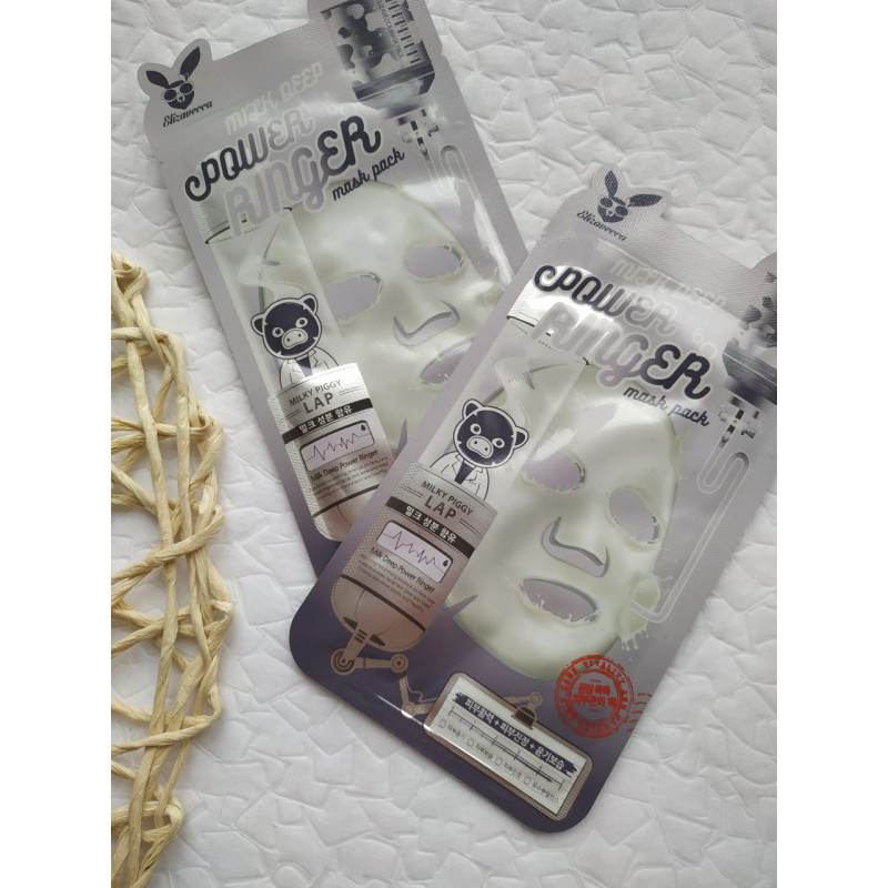 Тканевая маска с молочными протеинами Elizavecca Deep Power Ringer Mask Pack Milk