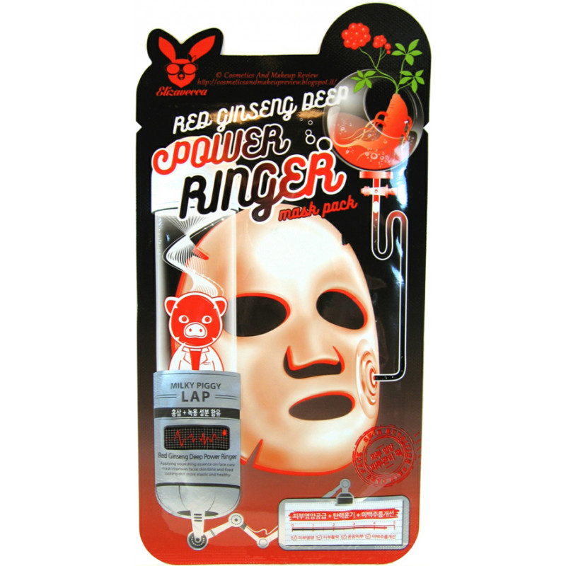 Регенерирующая маска с экстрактом красного женьшеня Elizavecca Deep Power Ringer Mask Pack Red Ginseng