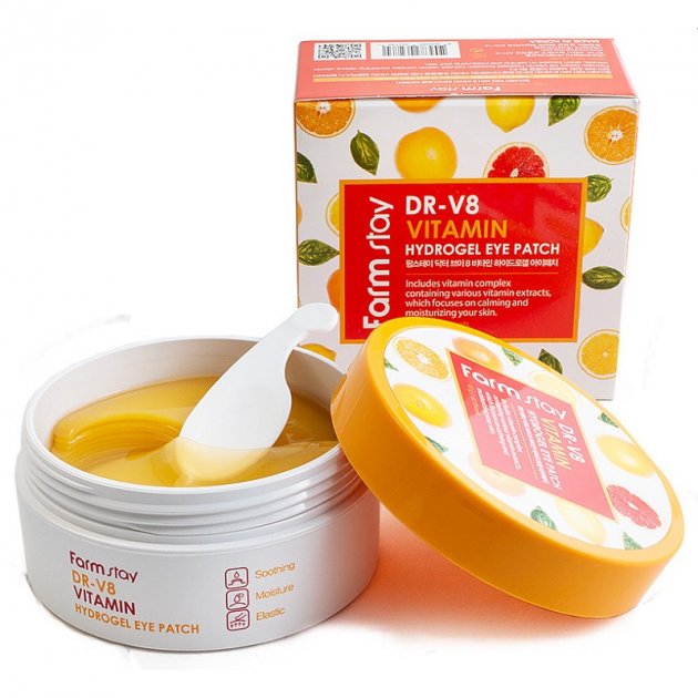Гидрогелевые патчи с витаминным комплексом FarmStay DR-V8 Vitamin Hydrogel Eye Patch