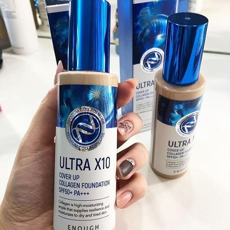 Тональный крем с коллагеном ENOUGH Ultra X10 Cover Up Collagen Foundation SPF50+ PA+++ #21