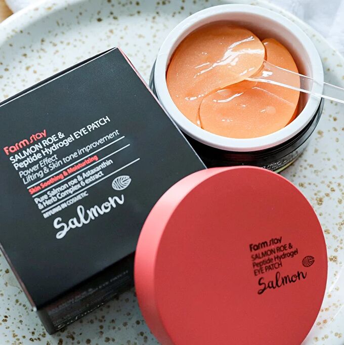 Гидрогелевые патчи с экстрактом икры лосося и пепти FarmStay Salmon Roe & Peptide Hydrogel Eye Patch