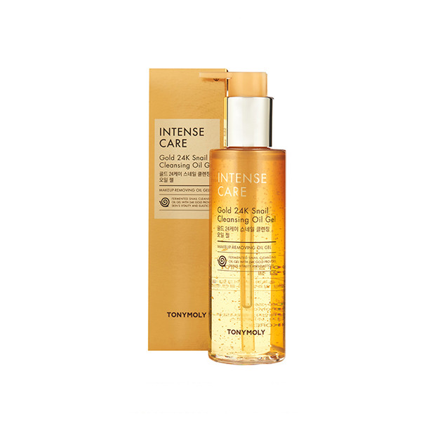 Масло-гель для лица с муцином улитки и коллои TONYMOLY INTENSE CARE Gold 24K Snail Cleansing Oil Gel