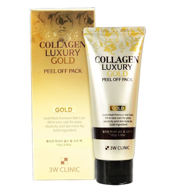 Золотая маска-плёнка с коллагеном 3W CLINIC Collagen Luxury Gold Peel Off Pack