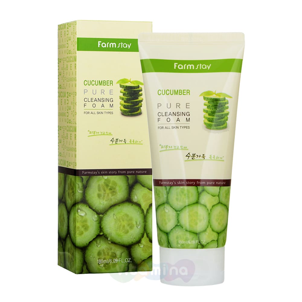 Увлажняющая пенка для умывания с экстрактом огурца FarmStay Cucumber Pure Cleansing Foam