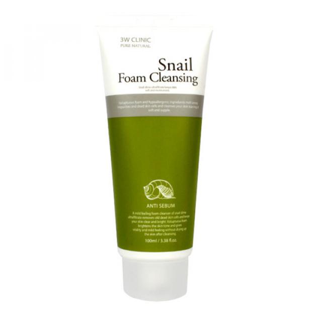 Пенка для умывания с улиточным муцином 3W CLINIC Snail Foam Cleansing
