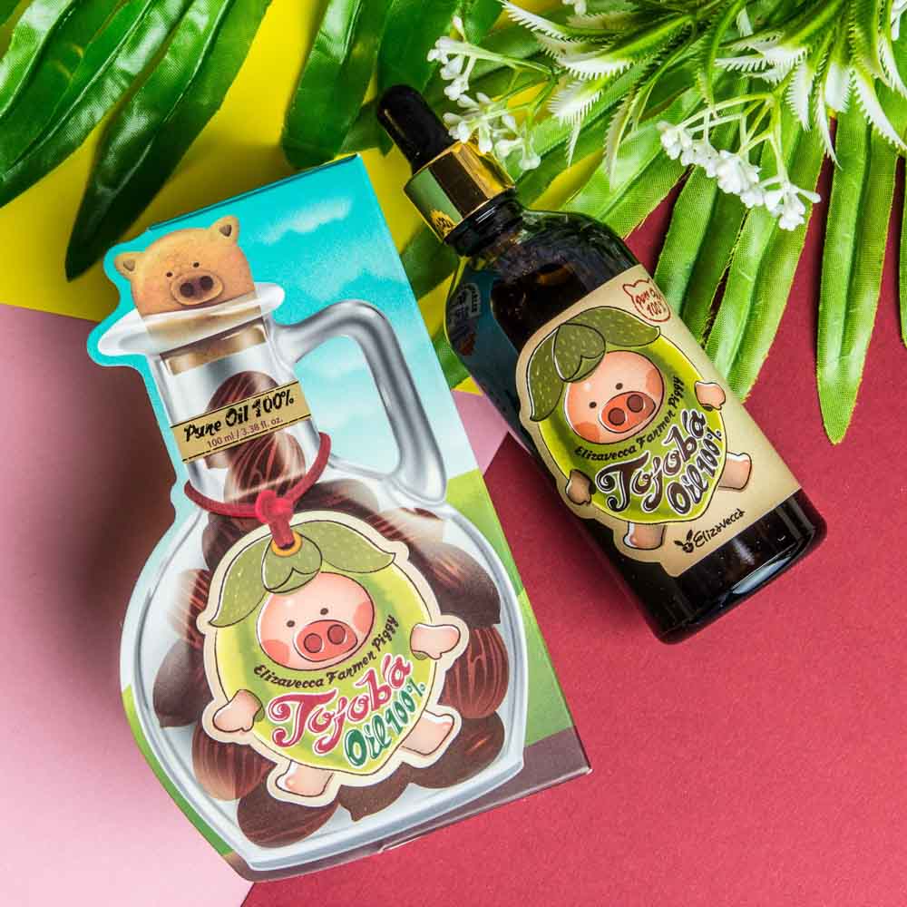 Масло для лица, тела и волос с жожоба Elizavecca Farmer Piggy Jojoba Oil 100%