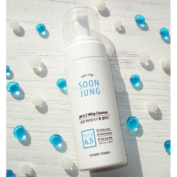 Пенка-мусс для умывания для чувствительной кожи ETUDE HOUSE Soon Jung 6.5 whip cleanser