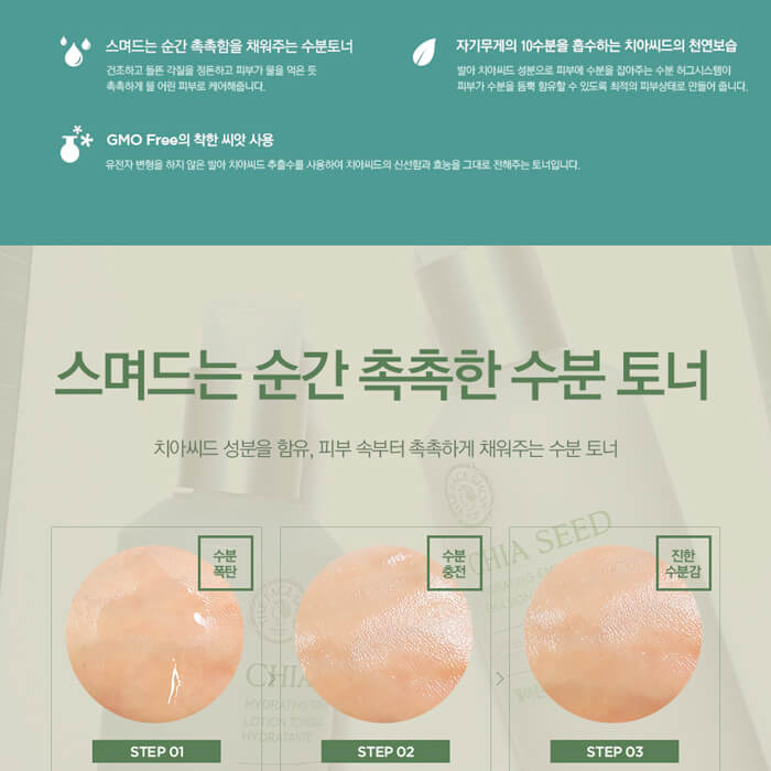 Увлажняющий тонер с экстрактом семян чиа THE FACE SHOP Chia Seed Hydrating Toner 145 мл