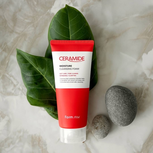Увлажняющая очищающая пенка с керамидами FarmStay Ceramide Moisture Cleansing Foam