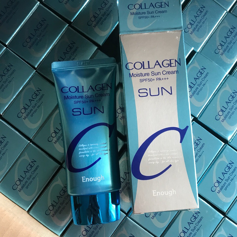 Солнцезащитный крем для лица с морским коллагеном ENOUGH Collagen 3in1 Whitening Moisture Sun Сream SPF50 PA+++