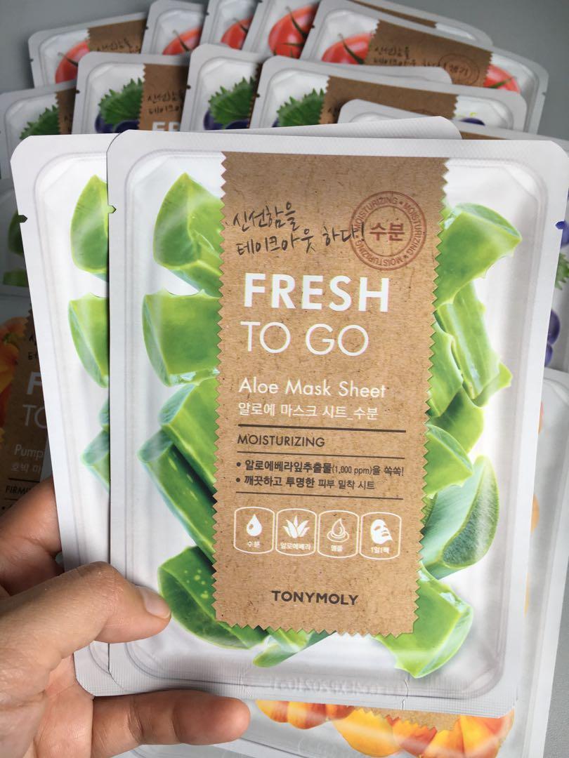 Освежающая тканевая маска для лица с экстрактом алое вера TONYMOLY FRESH TO GO Aloe Mask Sheet