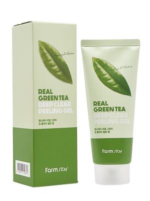 Отшелушивающий гель с экстрактом зеленого чая FarmStay Real Green Tea Deep Clear Peeling Gel