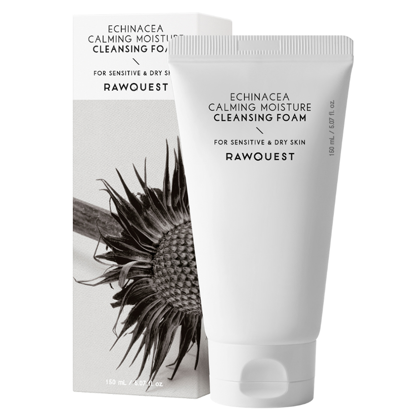 Увлажняющая пенка для лица с экстрактом эхинацеи RAWQUEST ECHINACEA CALMING MOISTURE CLEANSING FOAM