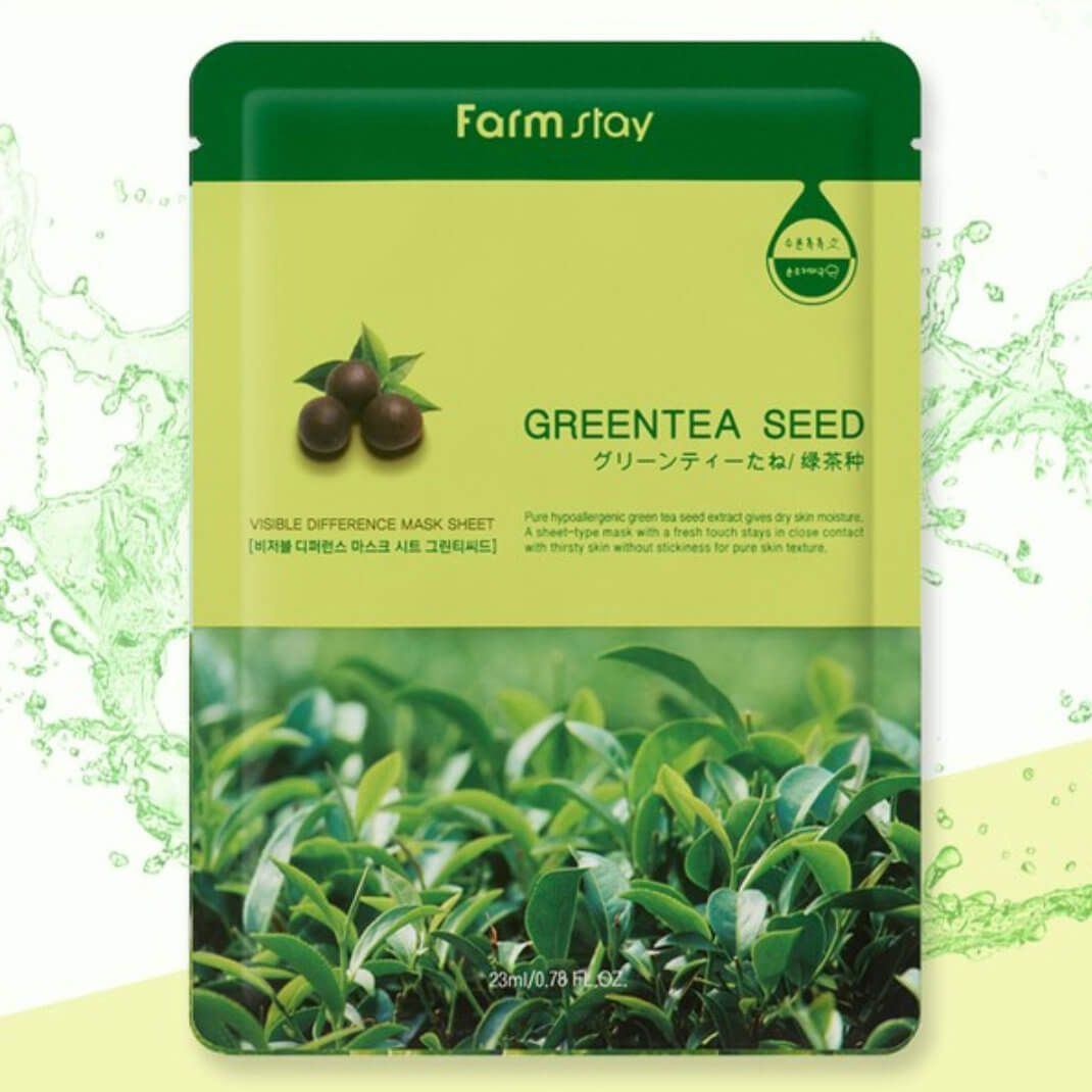 Тканевая маска для лица  FarmStay Visible Difference Mask Sheet Green Tea Seed