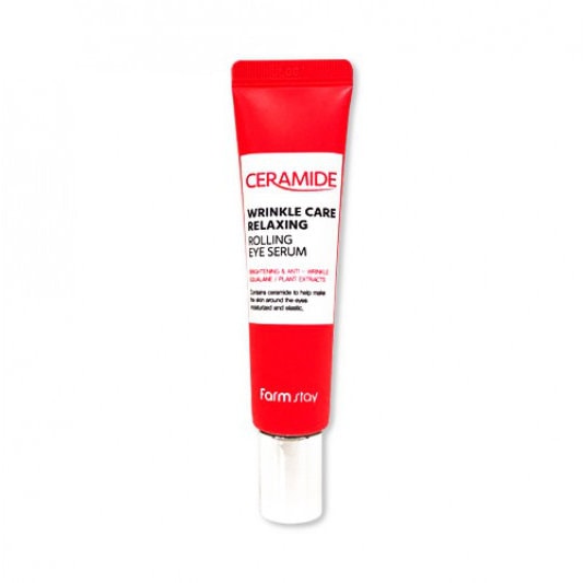 Укрепляющая сыворотка для кожи вокруг глаз с керамидам FarmStay Ceramide Wrinkle Care Relaxing Rolling Eye Serum