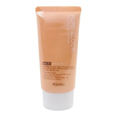 Мягкий солнцезащитный крем A'PIEU Pure Block Natural Mild Plus Sun Cream SPF32/PA++