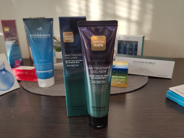 Увлажняющая маска для сияния и блеска волос с коллагеном FarmStay Shining Silk Repair Hair Treatment Collagen