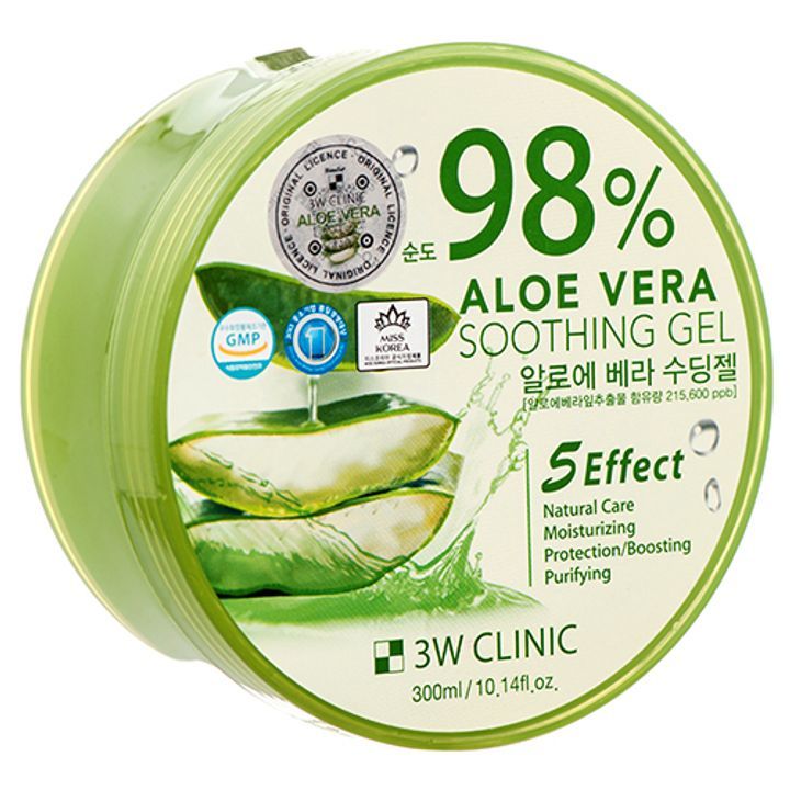 Универсальный увлажняющий гель с алоэ вера 98% 3W CLINIC Aloe Vera Soothing Gel