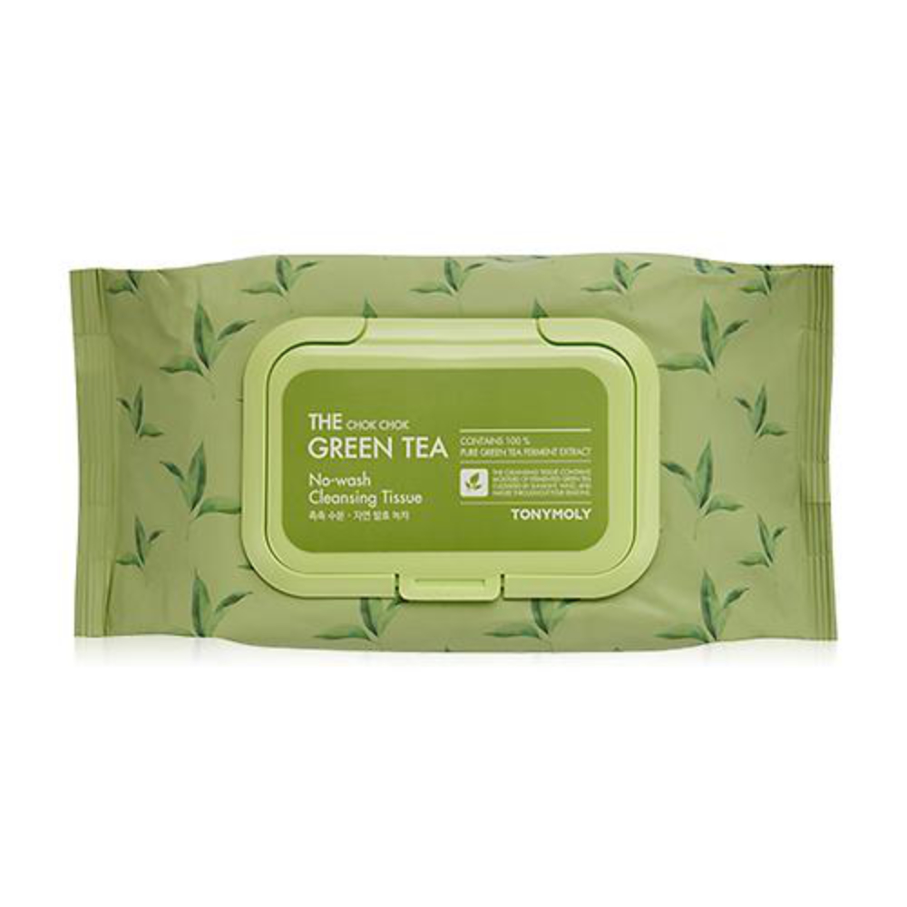 Салфетки для снятия макияжа с экстрактом з TONYMOLY THE CHOK CHOK GREEN TEA No-Wash Cleansing Tissue