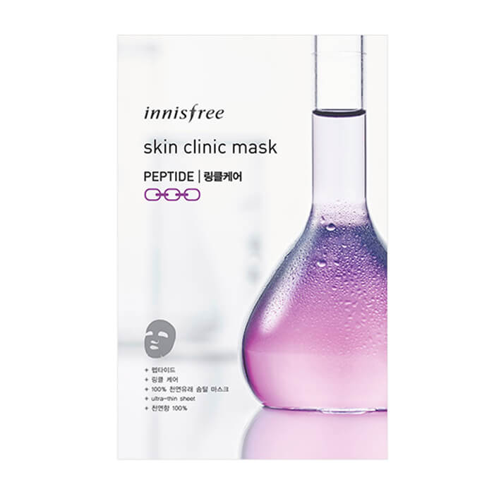 Ультратонкая листовая маска для лица с пептидами Innisfree Skin Clinic Mask Peptide