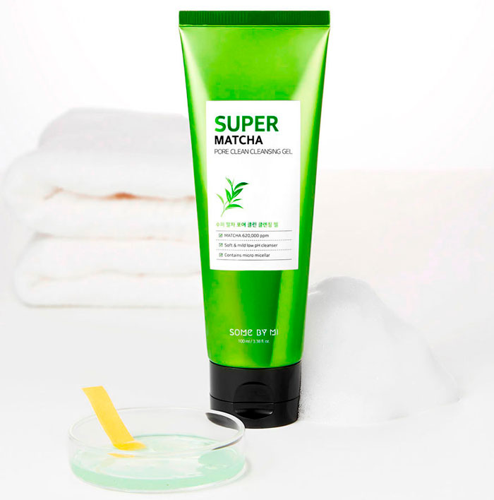 Очищающий гель для умывания с экстрактом чая матча SOME BY MI SUPER MATCHA PORE CLEAN CLEANSING GEL