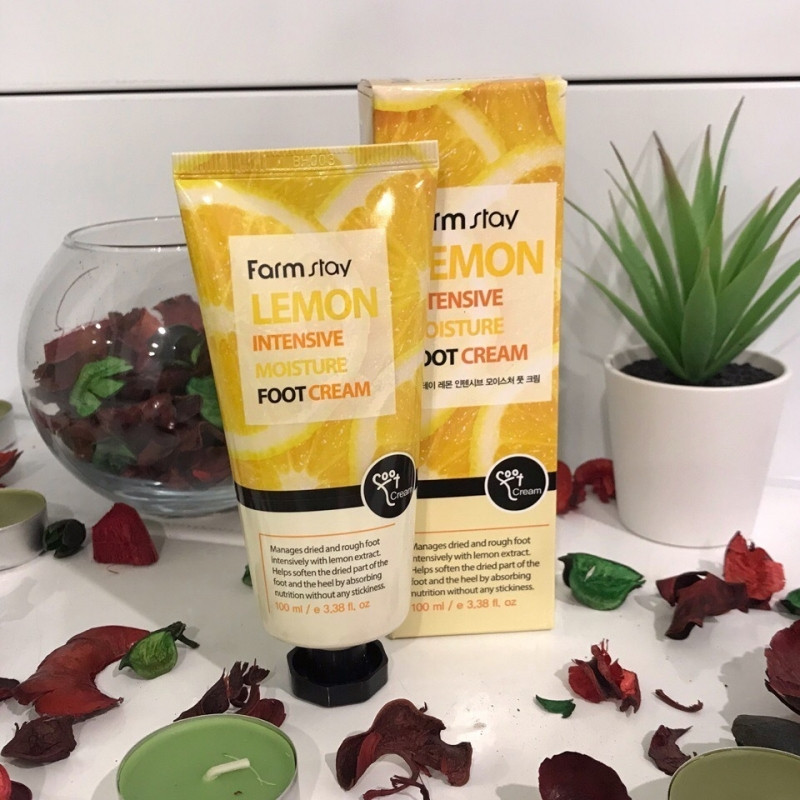 Увлажняющий крем для ног с экстрактом лимона FarmStay Lemon Intensive Moisture Foot Cream