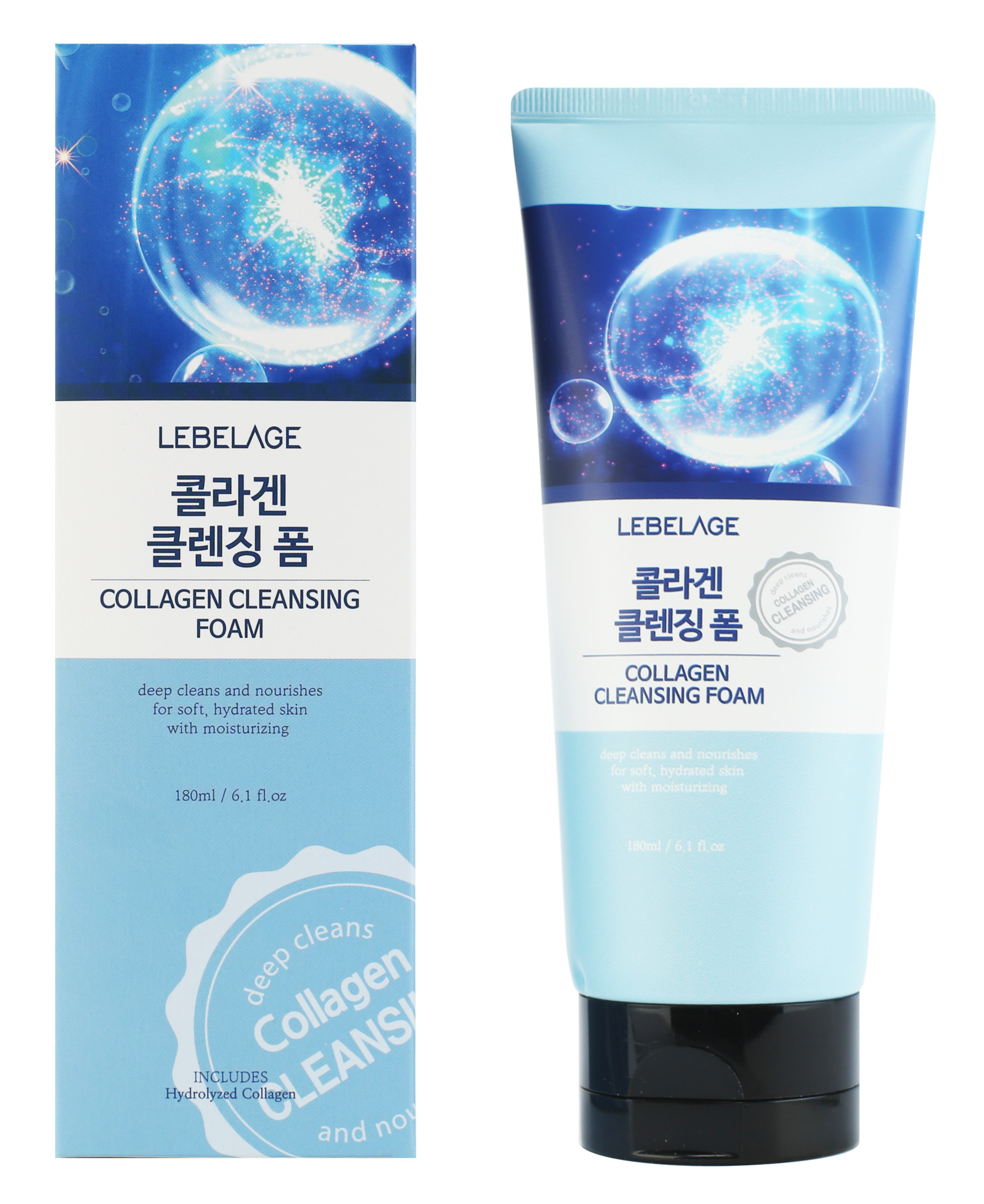 Пена для умывания с коллагеном Lebelage Cleansing Foam 180 мл Collagen