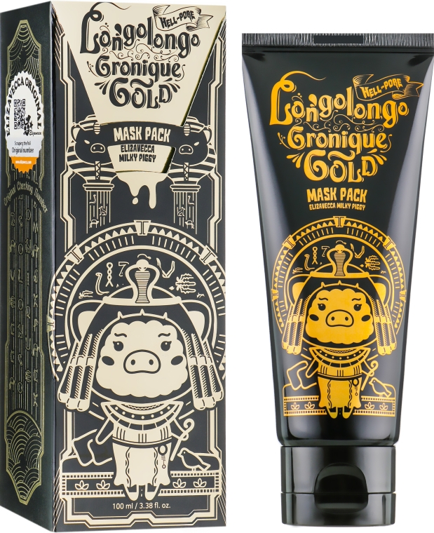 Золотая омолаживающая маска Elizavecca Milky Piggy Hell-Pore Longolongo Gronique Gold Mask Pack